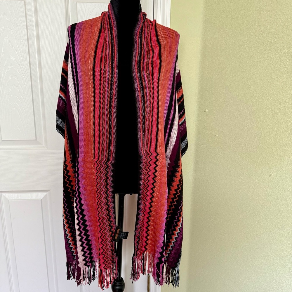 NEW Missoni Wool Blend Zigzag Large Scarf Shawl - Picture 4 of 10
